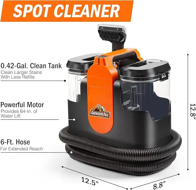 Upholstery & Carpet Cleaner, Car and Auto Detailer with Tools for Pets, Area Rugs and Couches