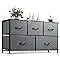 Dresser for Bedroom with 5 Drawers, Wide Chest of Drawers, Fabric Dresser, Storage Organizer Unit with Fabric Bins for Closet, L