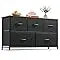 Dresser for Bedroom with 5 Drawers, Wide Chest of Drawers, Fabric Dresser, Storage Organizer Unit with Fabric Bins for Closet, L