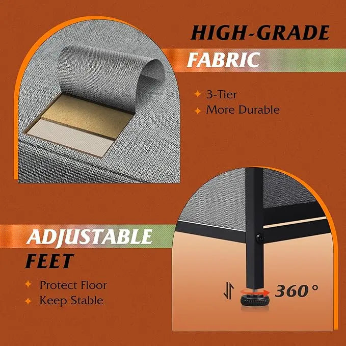 Dresser for Bedroom with 5 Drawers, Wide Chest of Drawers, Fabric Dresser, Storage Organizer Unit with Fabric Bins for Closet, L