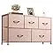Dresser for Bedroom with 5 Drawers, Wide Chest of Drawers, Fabric Dresser, Storage Organizer Unit with Fabric Bins for Closet, L