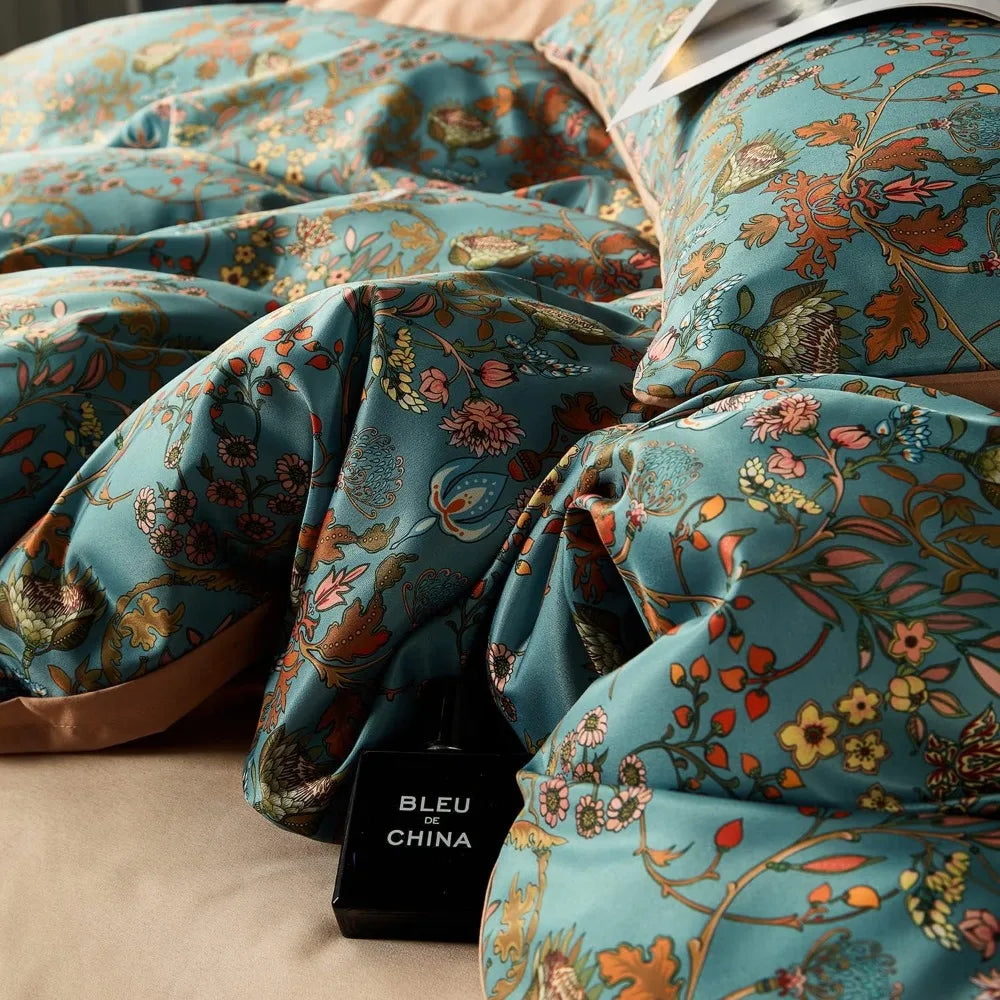 Vintage Style Duvet Cover Set,5 PCS, Paisley Floral Bedding Sets, Duvets Covers