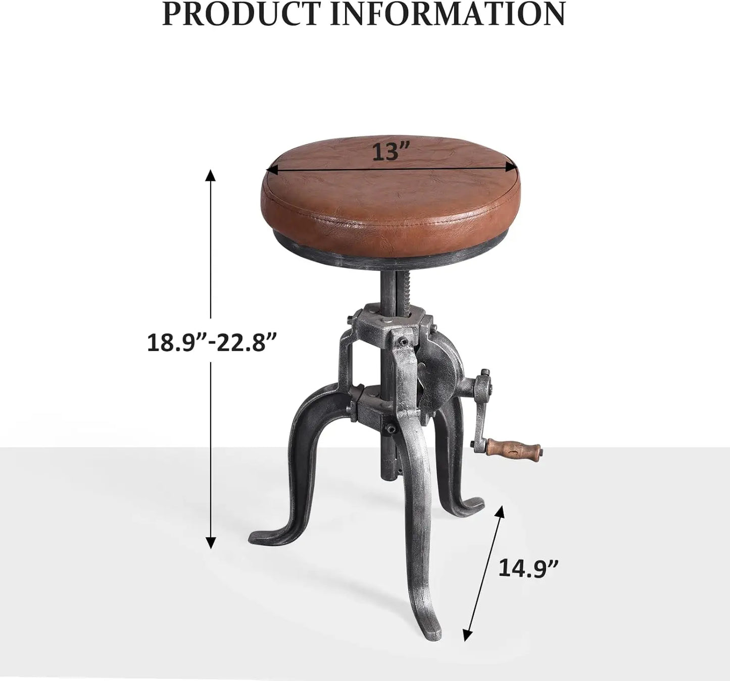Anitque Bar Stool With Swivel Pu Seat Industrial Kitchen Island Chair Farmhouse Dining Stool Rustic Shop Stool Farmhouse Coffee