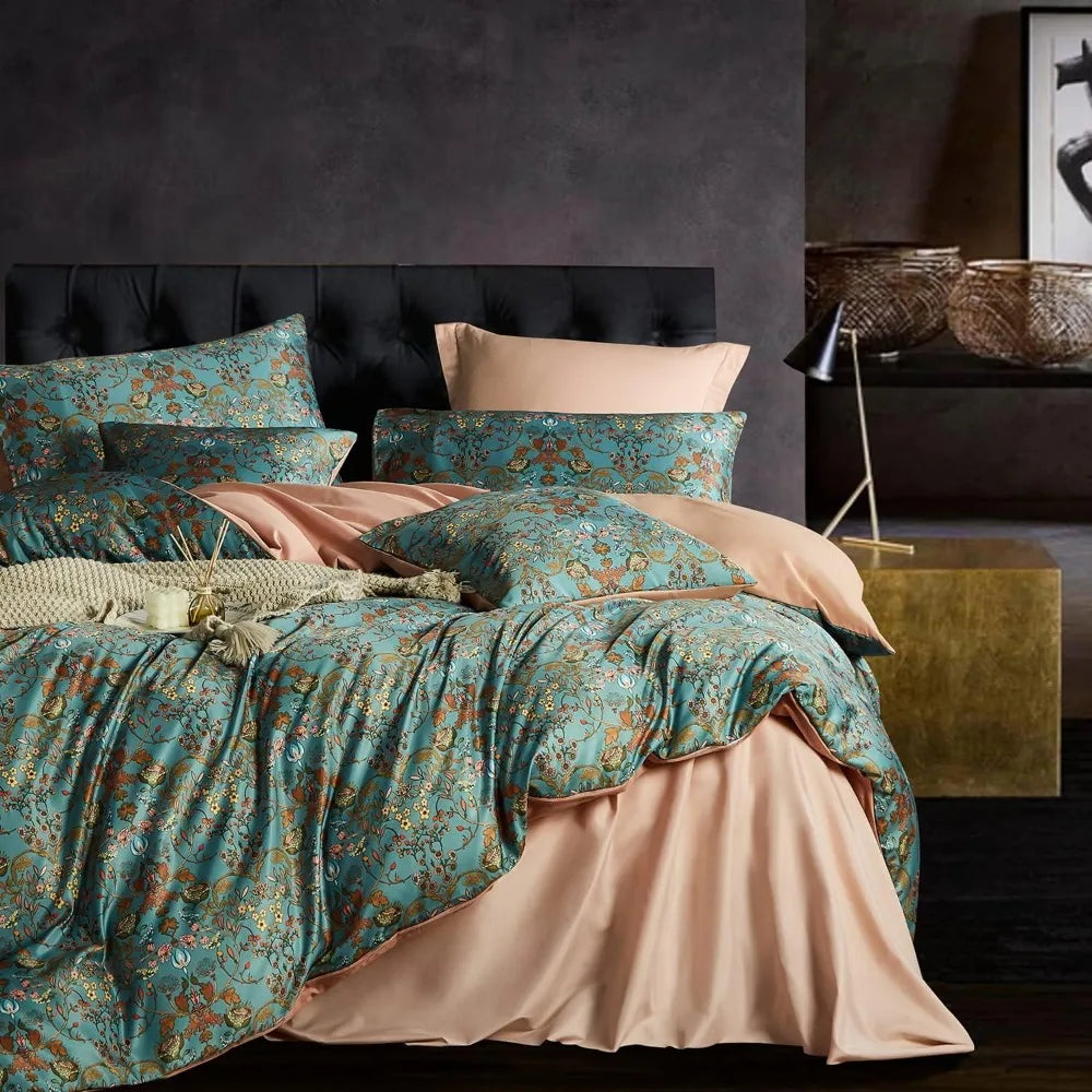 Vintage Style Duvet Cover Set,5 PCS, Paisley Floral Bedding Sets, Duvets Covers