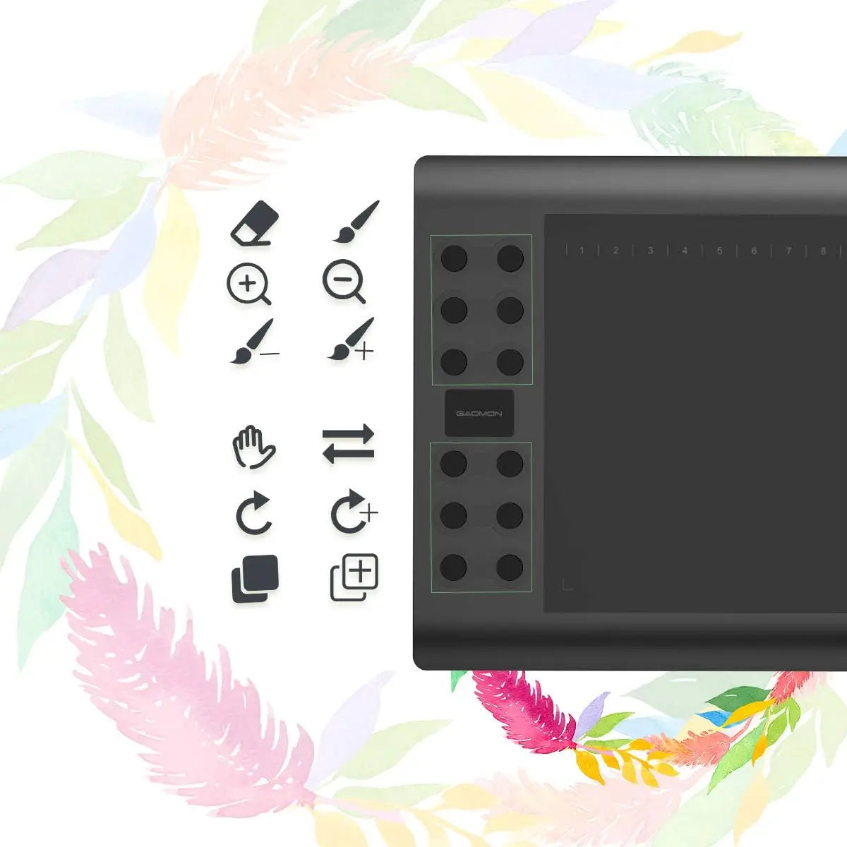 GAOMON M106K PRO 10'' Graphics Drawing Tablet with 8192 Levels Tilt Supported Battery-free Art Stylus for Windows/Mac/Android OS