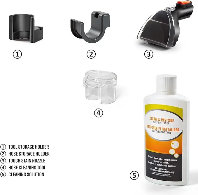 Upholstery & Carpet Cleaner, Car and Auto Detailer with Tools for Pets, Area Rugs and Couches