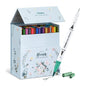 Ohuhu Art Markers Dual Tips Line Marker Set WaterColor Pen Coloring Water Color Brush Fineliner Painting Drawing School Supplies