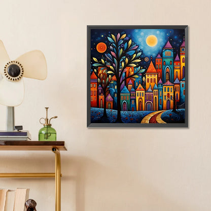 5D DIY Full Round Drill Diamond Painting Colorful House Home Decor Art Craft