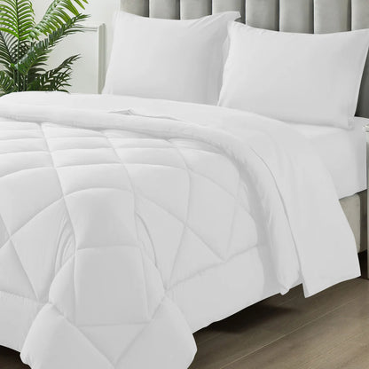 5-7 Pieces Bed in a Bag, Bedding Sets with All Season Soft Quilted Lightweight Comforter, Flat Sheet, Fitted Sheet Machine Washa