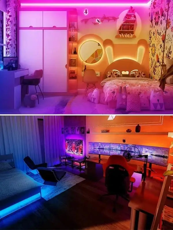 100 ft LED Strip Lights with 44 Key Remote,Multi-Color RGB LED Lights,24 Volt Color Changing LED Light Strip for Bedroom,Room,TV