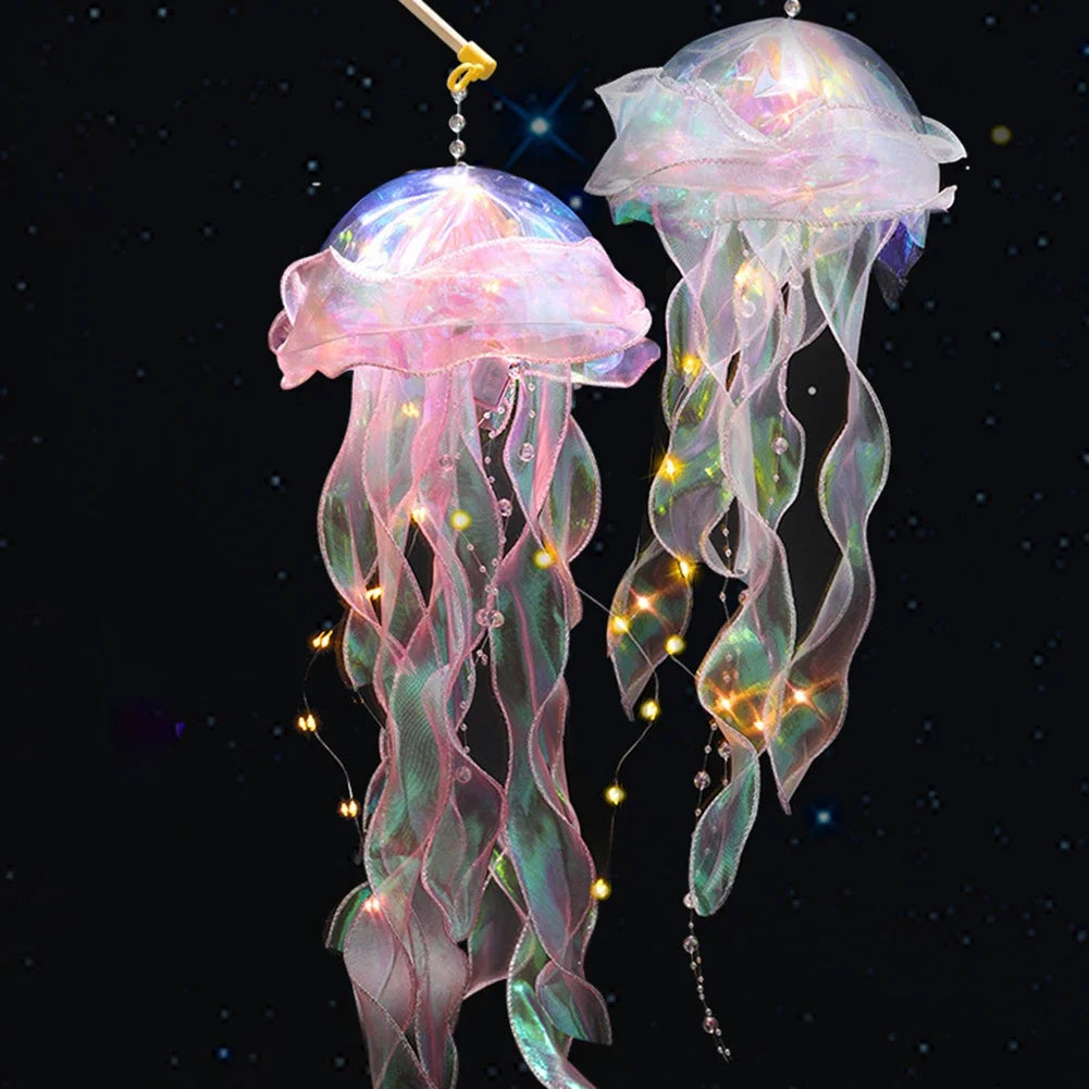 New RGB Gradient Jellyfish Lamp Decoration Creative Bedroom Atmosphere LED Night Light Festival Pendant Flower Lamp Decor Jesus